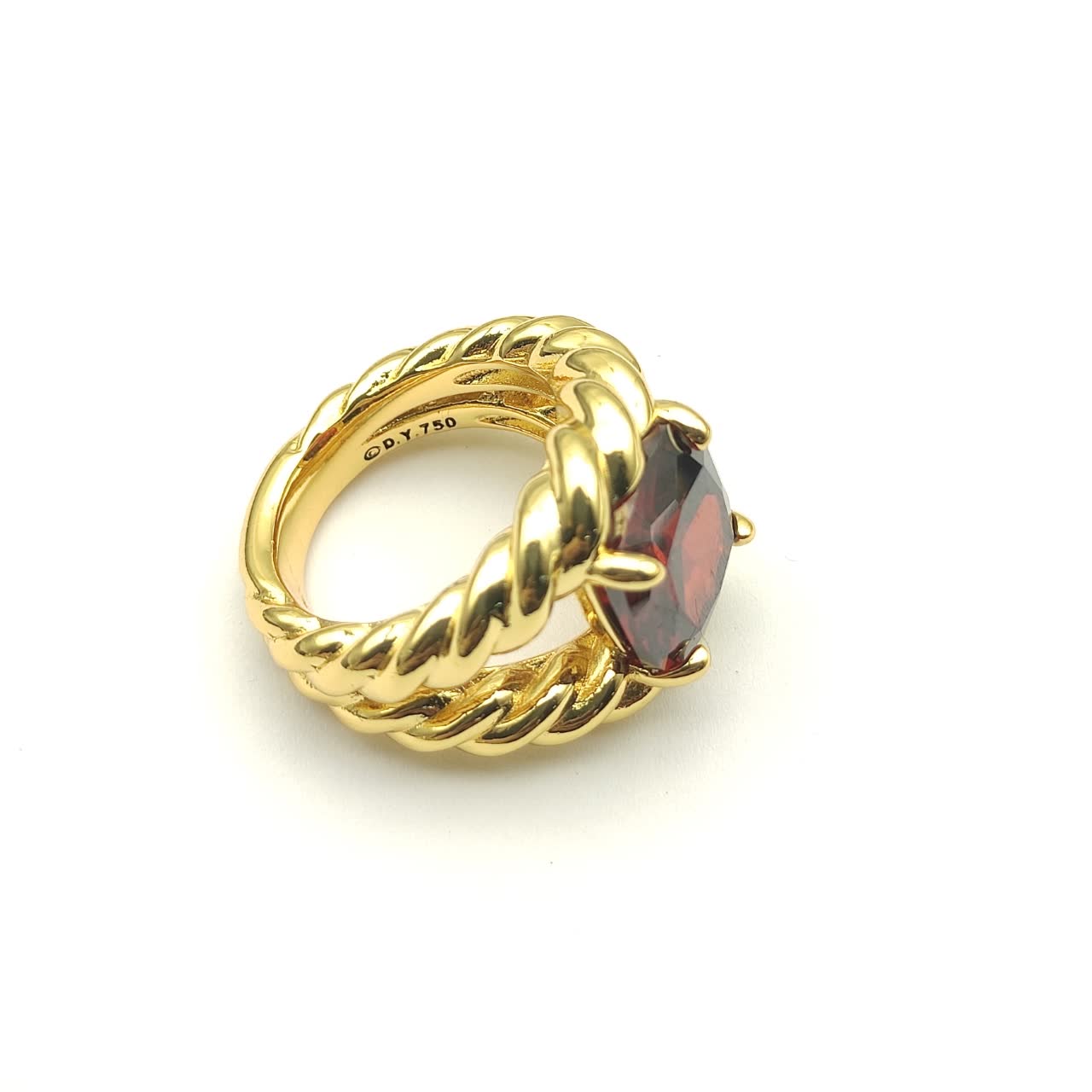 David Yurman Gold and Ruby Ring